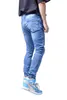 Męskie Slim Fit Elastyczny Otwór Moda Dżinsy Nowa Moda Slim Ołówek Spodnie Casual Hole Ripped Design Streetwear Jeans X0621