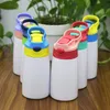 Sublimation Water Bottle Straight Tumbler Stainless Steel Sippy Cup 350ml Straw Cups High Quality for kids DIY 12oz