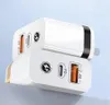 USB 18W wall Charger adapter Type C PD 2.4A Snel Opladen US Plug Oplader voor Alle Telefoon samsung huawei wit doos