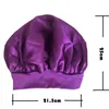 Satin Night Sleep Cap Hair Care Cover Turban Wide Band Elastisk Huvudbonad Bonnet Beanie Nightcap Sova Hat Head Wrap