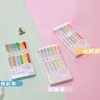 Highlighters 6 Pcs/Set Colorful Double Head Watercolor Pen High Capacity Marker Diary Hand Account Decorate Highlighter Stationery