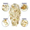 Robes de taille plus robe d'été Vonda Femmes printemps V cou de cou de couche plissées manches de chauve-souris