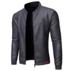 NEGIZBER Korean PU Men Leather Jacket Casual Solid Color Slim Fit 211110