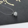 Невидимая прозрачная рыбалка с короткими цепи кулон для женских ювелирных изделий подарок серебряный цвет блеск зиркона ожерелье