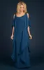 Neues Champagner-Marineblau-Kleid für die Brautmutter, Chiffon-Hosenanzug, Hochzeit, Kleid in Übergröße, Perlenrüschen, fließender Mantel, bodenlang