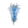 Classic Blue Pendant Lamps Hotel Lobby LED Light Source Chihuly Hand Blown Glass Modern Chandelier Lighting 48 and 60 Inches