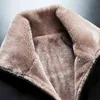 Winter Fleece Thick Jacket Men Warm Grey Windbreaker Fur Collar Coat Plus Size High Quality Brand Fashion Lamb Wool Parka 220105