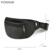 Taillezakken Fonmor Dames Antitheft Bag Fanny Pack Echt lederen riem Turnus kleine telefoon Key Black Men Packs unisex165o