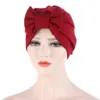 New Staccabile Grande Bowknot Stretch Turbante Cappello Donne Musulmane di Colore Della Caramella Bonnet Hijab Sciarpa India Testa Avvolge Copricapo