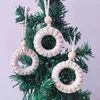 Décorations de noël, Mini couronne tricotée, boules d'arbre à breloques, décoration de l'année, ornements, fournitures de fête festive