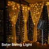 Solar Slingers LED String Gordijn Licht Decoratiejaar Kerst Bruiloft Indoor Outdoor Garden Street Woonkamer 211015