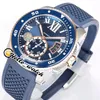 TWF F5 Caliber de Dive W2CA0009 CAL.1904-PS MC Automatische Herenhorloge Super Lichtgevende Keramische Bezel Two Tone Roman Mark Blue Rubberen Horloges Hallo_Watch