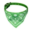 Adjustable Pet Puppy Cat Scarf Bandana Collar Saliva Towel PU Dog Apparel Cotton Accessories Printing Triangle Bandage