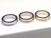 Europe America Fashion Style Rings Men Lady Women Titanium Steel Engraved Letter 18K Gold Plated Lovers Ring 3 Color Size US5-US11