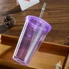 Rensa Skinny Tumbler Multi-Färg Plast Straight Tumblers Outdoor Travel Car Cup Bröllop Gåvor vid havet RRE12668