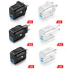 20W QC 3.0 PD двойных USB настенные зарядные устройства США US UK Plug для iPhone 11 12 Pro Max X XR 7 8Plus Samsung Note 20 адаптер