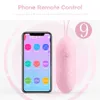 Mobiltelefon App Control Vibrerande Egg Rechargable Dildo Vibrator Clitoral Vagina Stimulator Vuxen Sexleksaker för Kvinna Par P0818