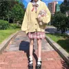 Cappotto maglione lavorato a maglia uniforme JK Donna 21 Giacca stile college giapponese Sweet Girl con scollo a V Twist allentato Giacca sottile donna LR1314 210531
