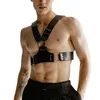 Arnês masculino bdsm fetiche gay lingerie couro ajustável cinto gaiola bondage erótico sexy punk rave trajes cosplay topos sutiãs sets238b