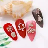 10 adet Zirkon Dekorasyon Noel Baba Kar Elk Nail Art Kristaller S Aksesuarları Rhinestone Noel Tırnak Takılar