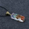 Reiki Healing Chip colorati Pietra naturale Chakra Orgone Collana con ciondolo energetico Pendolo Amuleto Collane di cristallo di orgonite