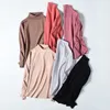 Koreański styl dolna koszula golfowa jesień zima z długim rękawem t-shirt kobiety bawełna szczupła solidna biurowa dama odzież 11103 210527