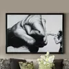 NUOMEGE Boxer blanco y negro cuadro lienzo pinturas imprimir cuadros de pared pintura decorativa creativa decoración del hogar póster arte X0726