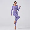 Träningskläder för kvinnor 2-delade set Damkläder Gym Yogaset Active Wear Kvinnlig FitnSeamlBike Shorts Plus Size X0629