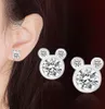 2021 Designer Cartoon Mouse Zircon Stud Earrings Titanium Stainless Steel Earring Inlaid Fashion Trendy Women Jewelry