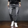 Newest Goods Baggy Jeans Drawstring Waist Jeans Men Streetwear Elastic Cuff Kpop Clothes Casual Wide Leg Harajuku Gray Blue