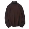 Wysokiej Jakości Moda Jesień Zima Męskie Ciepłe Turtleneck Sweter Casual Wygodne Pullover Grube sweter Mężczyzna 210818