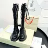 Bottes de genoue de genoux Boot de plate-forme en noir et blanc Real Cuir Chaussures Fashion Shoe Falle Fall Auto Box 012139212