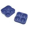 4 Hole Ice Cube Drinking Wine Tray Round Ball Mould Party Bar Silicone Ice Hockey Bars Accessories XG0272