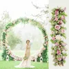 Decoratieve bloemen kransen aanpassen bruiloft rekwisieten benodigdheden kunstmatige bloem rij boog stadium T-stage weg lood zijde muur