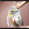 Bärbar Genomskinlig Mesh Shopping Bag Hushållsunderlägg Sundries Väskor Leksaker Organizer Storage Stoppar Wuazl