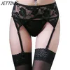 Vrouwen Sexy Body Lace Tighs Hoge Kousen Erotische Lingerie Kousenband Panty Sexy Stocking Set Sheer Jarretellegordel Kousen