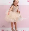 Toppmarknad Cici Girl Boutique Ball Gown 6M-6Years Toddler Tjejer Linen Patchwork Tutu Dress Kids Cake Kläder 210529