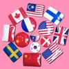 Nationalflagge-Kühlschrankmagnete, rund, rechteckig, Kristallglas, Bannermagnet, Amerika, Frankreich, Italien, Festival, Party, Dekoration, Mini-Flaggen BH5241 WLY