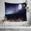 Tapestries Star Silhouette Print Tapestry Camping Travel Beach Handduk Rum Estetisk Dekorativ Tyg Väggmålning