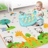 Baby Crawling Play Mat 15x18 metr podkładka podwójna litery owocowe zwierzęce Składane zabawki dla dzieci Playmat Dibet Dibet Baby Game 210402
