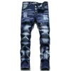 Haute qualité Ripped moto hommes Jeans vêtements pantalons à glissière hommes européens et américains Slim Denim droit Biker lavable Hip Hop mode rock revival jean