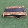 Harige Luipaard Avondzak PU Faux Lederen Handvat Korte Bontdiner Clutch Cheetah Make-uptassen met PU-polsband DOM970