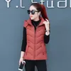 SWREDMI Winter Women's Vest Veste à capuche Manteau sans manches Automne Hiver Gilet pour Famle Mujer Zipper Green Vest Snow Wear M-3XL 210817