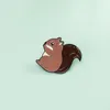 Cartoon Squirrel Pine Cone Series Green Leaf Branch Brooch Female Simple Couple Of Creative Decoration Badges Wild Personality Accessories