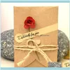 Cards Event Festive Party Supplies Home & Garden10Pcs Vintage Kraft Paper Greeting Diy Dried Flower Wish Thank You For Mom Teacher Friends F