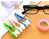 Flera färger Mini tvåsidiga glasögonborste Microfiber Cleaner Glasögon Screen Rub Glasögon Clean Wipe Solglasögon Tool YL0305
