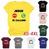 T-shirt Femme Femmes Jésus appelle Funny Humour Imprimé Tee personnalisé en blanc XS-4XL Plus Taille Tops Femme Loisirs Culturel T-shirts