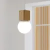 Modern enkelhet LED E27 Wood Pendant Light Home Improvement Lampor Trä dekoration hänge lampa