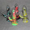 Glow in the dark water pipe bong Hookah silicone glass bongs dab rigs thick bubbler with filter bowls quartz banger nails