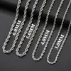 Punk Hiphop Necklace Chains ed Rope Stainless Steel For Women Men Gift Gold Silver Black South American Designer Jewelry Neck2488